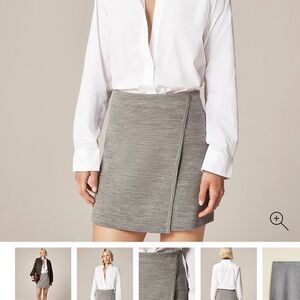 J.Crew faux wrap mini skirt in merino wool.